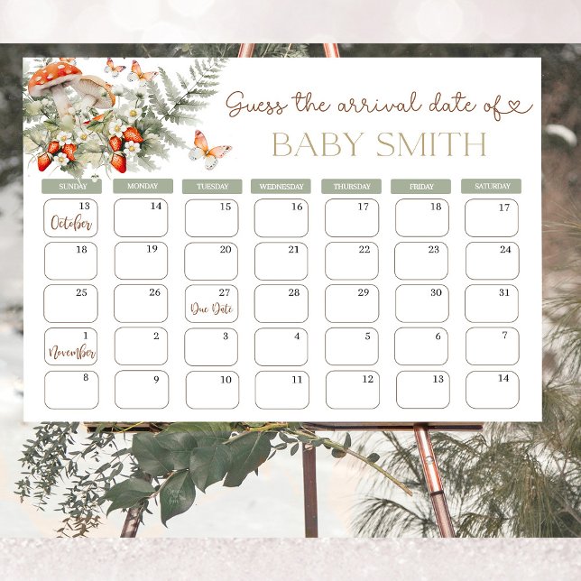 Little Mushroom Baby Shower forest Baby Shower Poster (fall baby shower, woodland baby shower, rustic baby shower, little mushroom baby shower, gender neut)