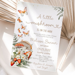  Little Mushroom Baby Shower  forest  Invitation