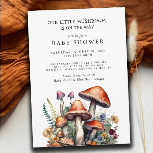 Little Mushroom Baby Shower Invitation