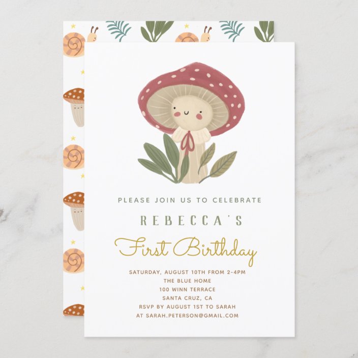 Little mushroom Baby Shower Invitation | Zazzle.com