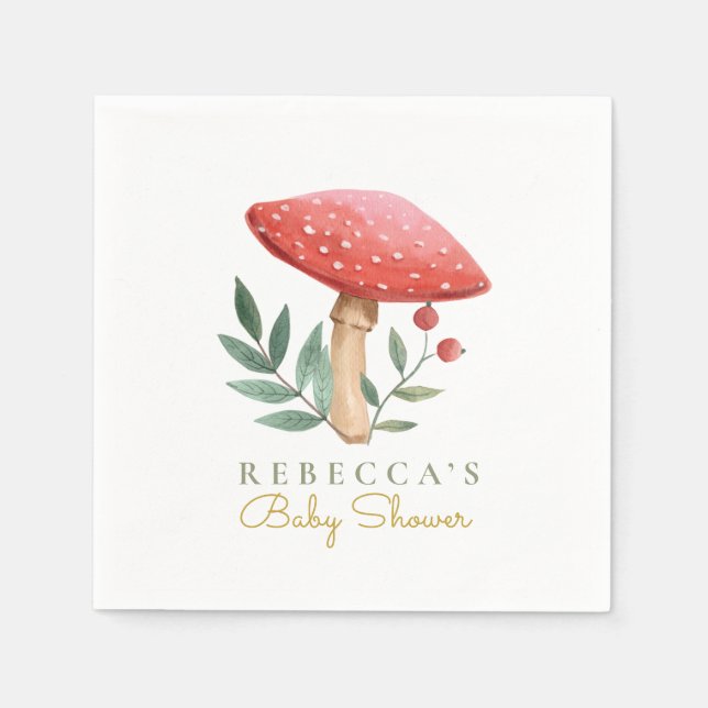 Little mushroom Baby Shower  Napkins (Front)