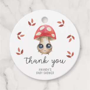 Little mushroom - Baby shower thank you Favor Tags