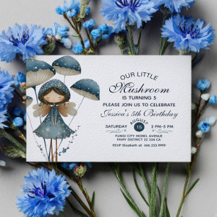 Little Mushroom Fairy Elegant Kids Birthday Party Invitation