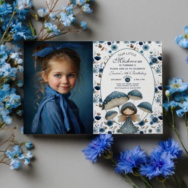 Little Mushroom Fairy Watercolor Kids' Birthday Invitation (Creator Uploaded)