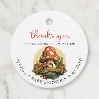Little Mushroom Fall Baby Shower  Favor Tags