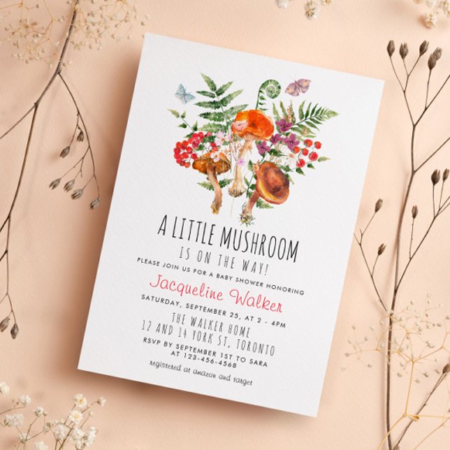 Little Mushroom Fall Baby Shower Invitation (Creator Uploaded)