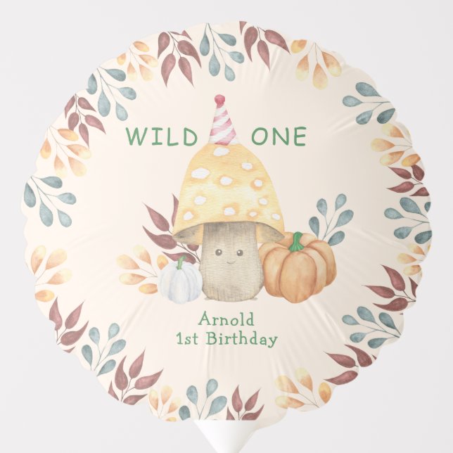 Little Mushroom first Birthday Party  Balloon (Front)