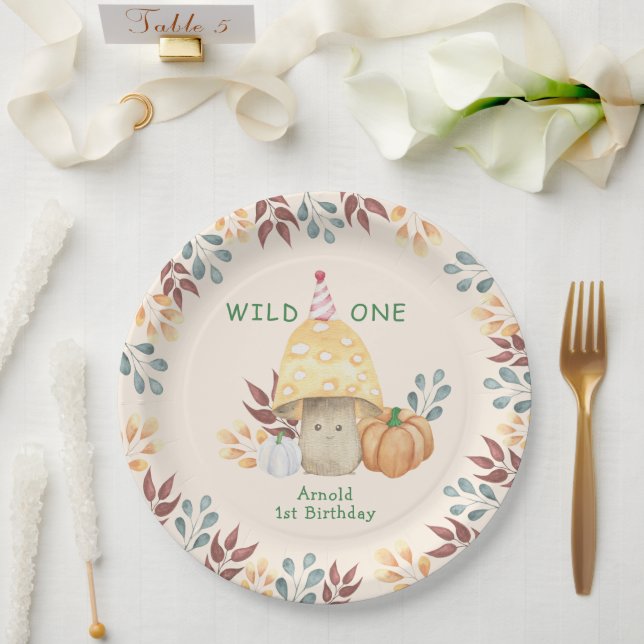 Little Mushroom first Birthday Party  Paper Plates (Wedding)
