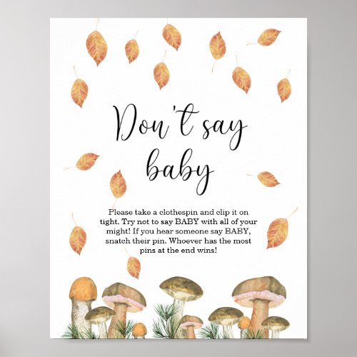 Little mushroom flora _ Dont say baby  Poster