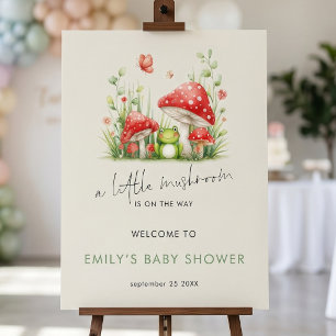 LIttle Mushroom on Way Frog Welcome Baby Shower  Foam Board