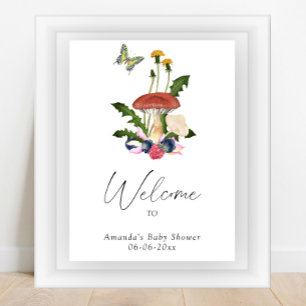 Little Mushroom - welcome baby shower party Poster