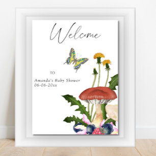 Little Mushroom - welcome baby shower party Poster