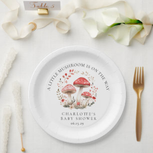 Little Mushroom Wildflowers Baby Shower  Paper Plates