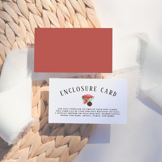 Little Mushroom | Woodland Baby Shower Enclosure Card (Creator Uploaded)