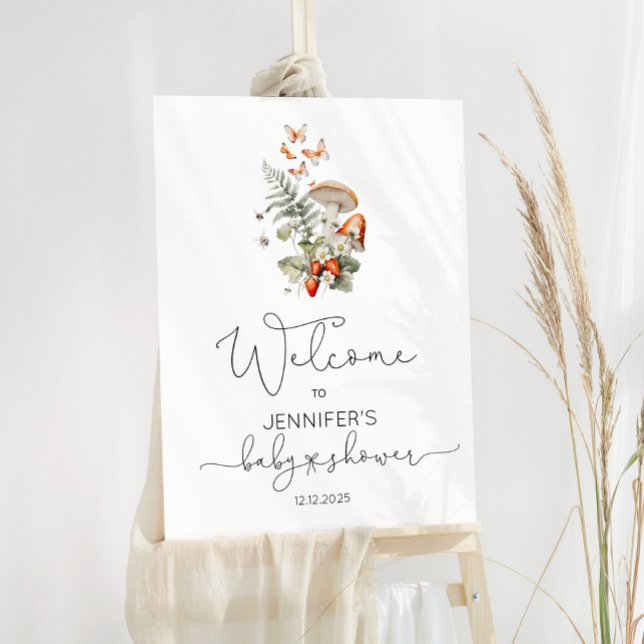 Little mushroom woodland baby shower welcome foam board (Creator Uploaded)