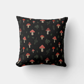 Little Mushrooms Throw Pillow