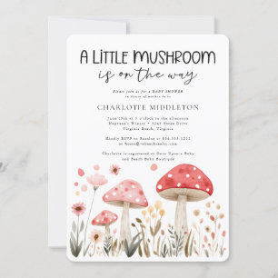 Little Mushrooms Wildflower Baby Shower Invitation