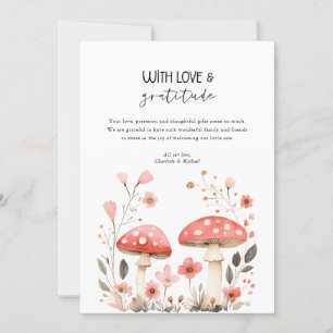 Little Mushrooms Wildflower Baby Shower Thank You Invitation