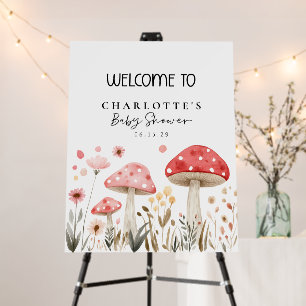Little Mushrooms Wildflower Baby Shower Welcome Foam Board