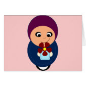 Little muslim girl purple hijab hijabi cartoon (Front Horizontal)