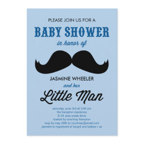 Little Mustache Baby Shower Invitations