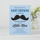 Little Mustache Baby Shower Invitations (Standing Front)