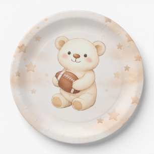 Little MVP Football Baby Shower Paper Plates