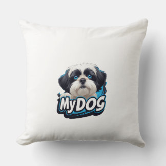 Little My Dog Throw Pillow