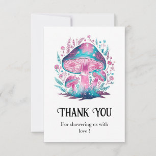 Little Mystical Mushroom Baby Shower Thank You Card