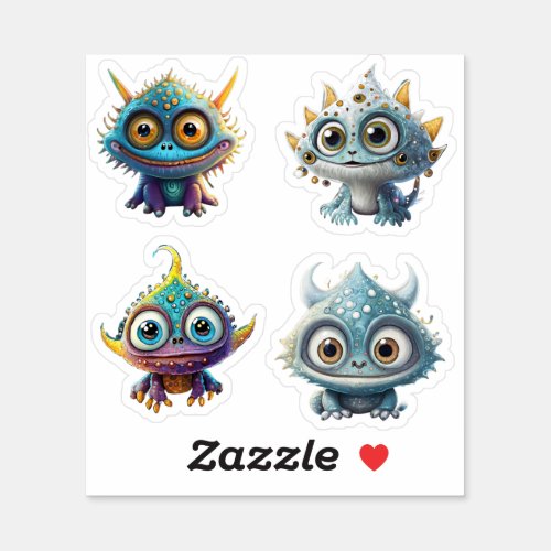Little Mythical creatures  sticker set