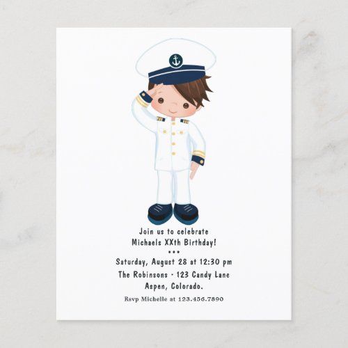 Little Navy Boy Nautical Birthday Party Flyer