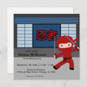 Little ninja birthday theme invitation (Front/Back)