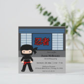 Little ninja birthday theme invitation (Standing Front)
