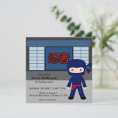 Little ninja birthday theme invitation (Standing Front)