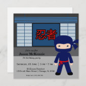 Little ninja birthday theme invitation (Front/Back)