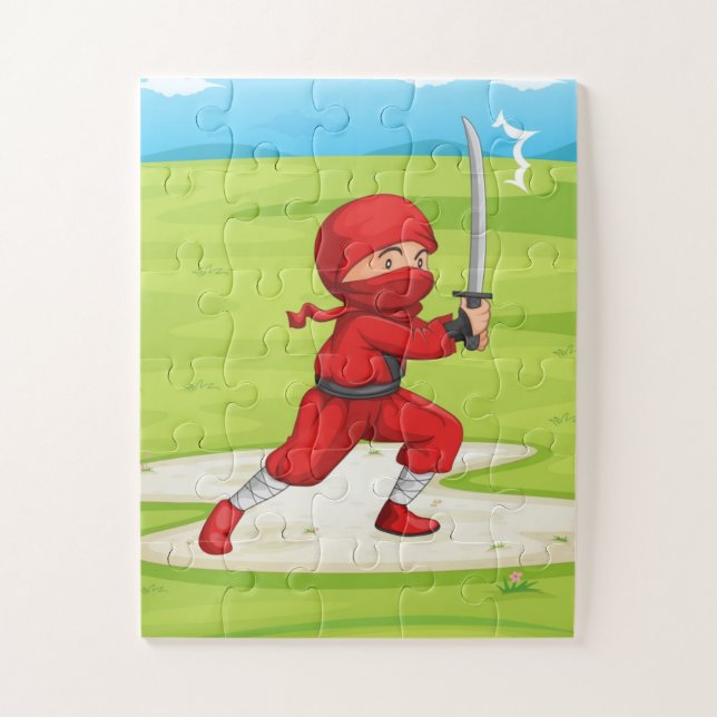 Little Ninja Boy Design Jigsaw Puzzle (Vertical)