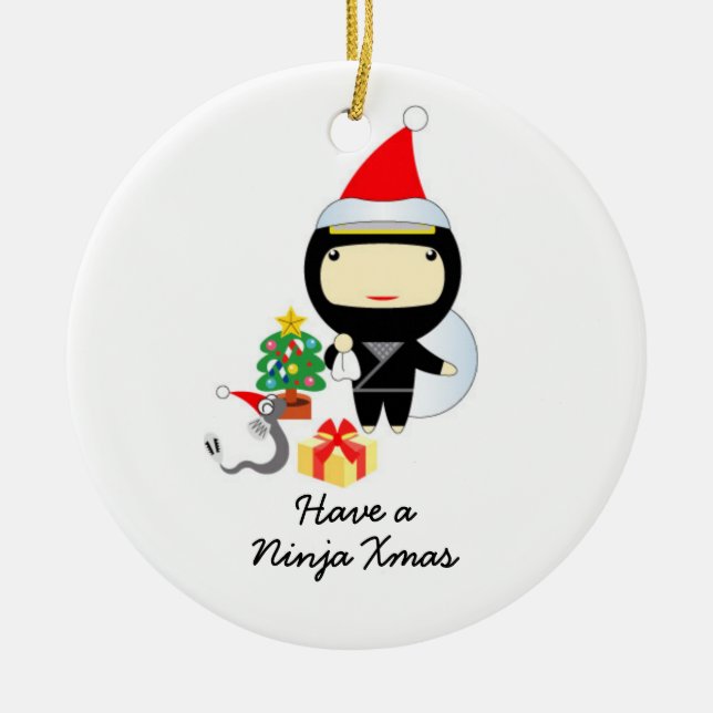 Little Ninja Christmas Ornament (Front)