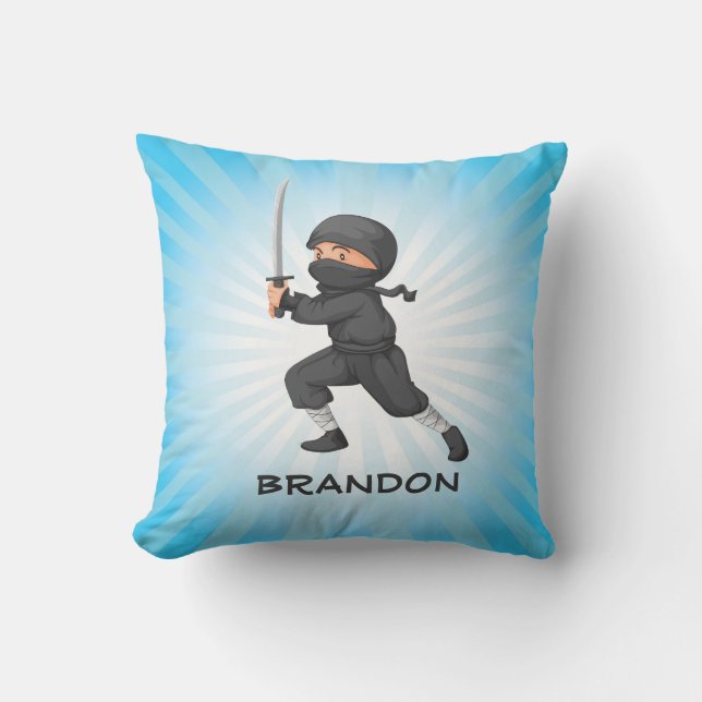 Little Ninja Design Throw Pillow (Front)