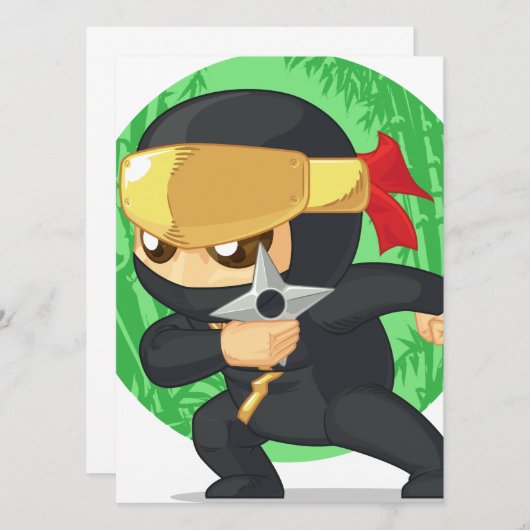 Little Ninja Holding Shuriken (Front/Back)