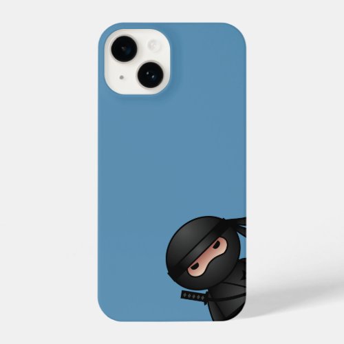 Little Ninja Peeking on Blue iPhone 14 Case