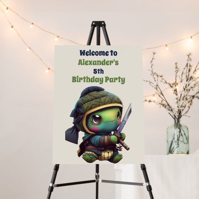 Little Ninja Turtle Kids Birthday Foam Board (In Situ (Stand))