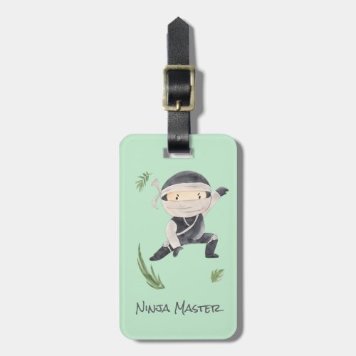 Little Ninja Warrior _ Add Custom Name for Kids Luggage Tag