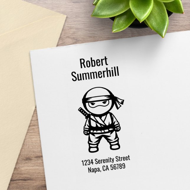 Little Ninja Warrior Address Rubber Stamp (Creator Uploaded)