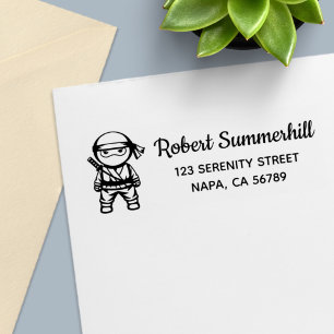 Little Ninja Warrior Address Self-inking Stamp