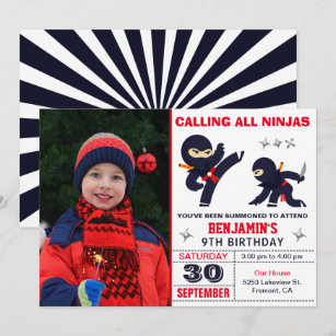 Ninja Warrior Invitations Zazzle