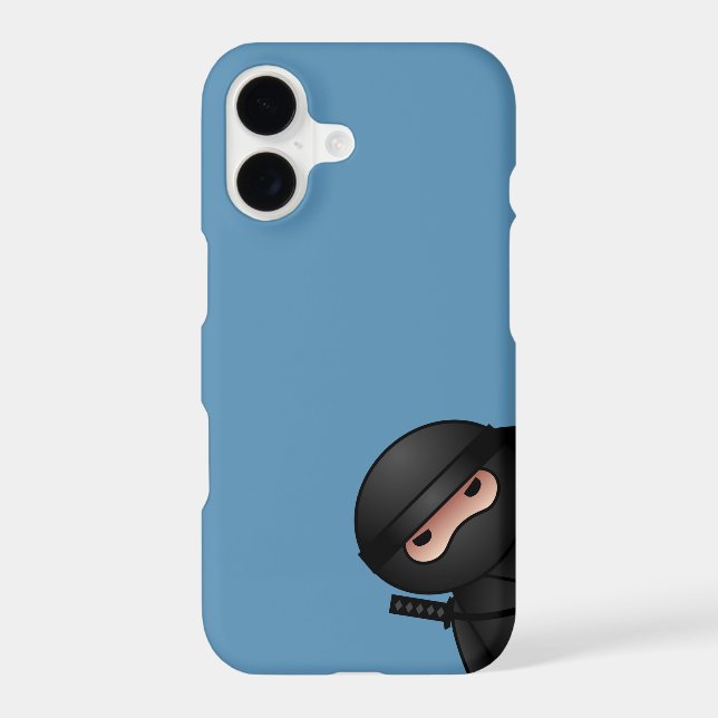 Little Ninja Warrior on Blue Case-Mate iPhone Case (Back)
