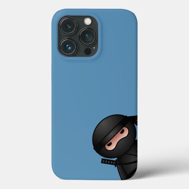 Little Ninja Warrior on Blue Case-Mate iPhone Case (Back)