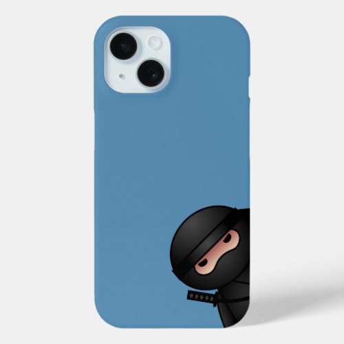 Little Ninja Warrior on Blue iPhone 15 Case