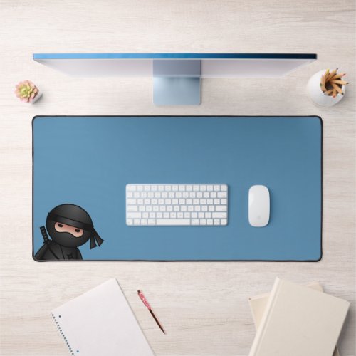 Little Ninja Warrior on Blue Desk Mat