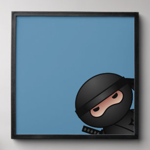 Little Ninja Warrior on Blue Peel And Stick Photo Tile